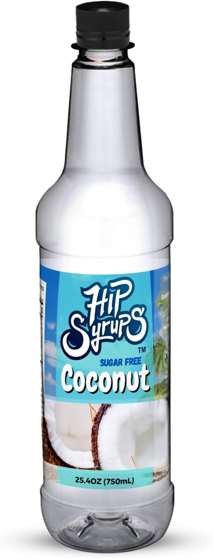 Hip Syrups - Coconut Sugar Free Simple Syrup Designed for Water Flavor, Bubble Tea, Boba Tea, Cocktails, Sugar Free