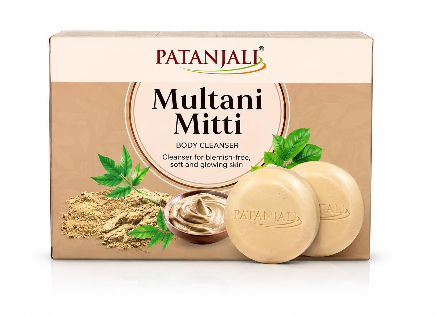 Patanjali Multani Mitti Body Cleanser - Pack of 2 Soaps - 75g Each | Younger & Brighter Skin, Traditional Formula, Dermatologically Safe, Fuller's Earth Clay, Natural Ingredients-picture-16