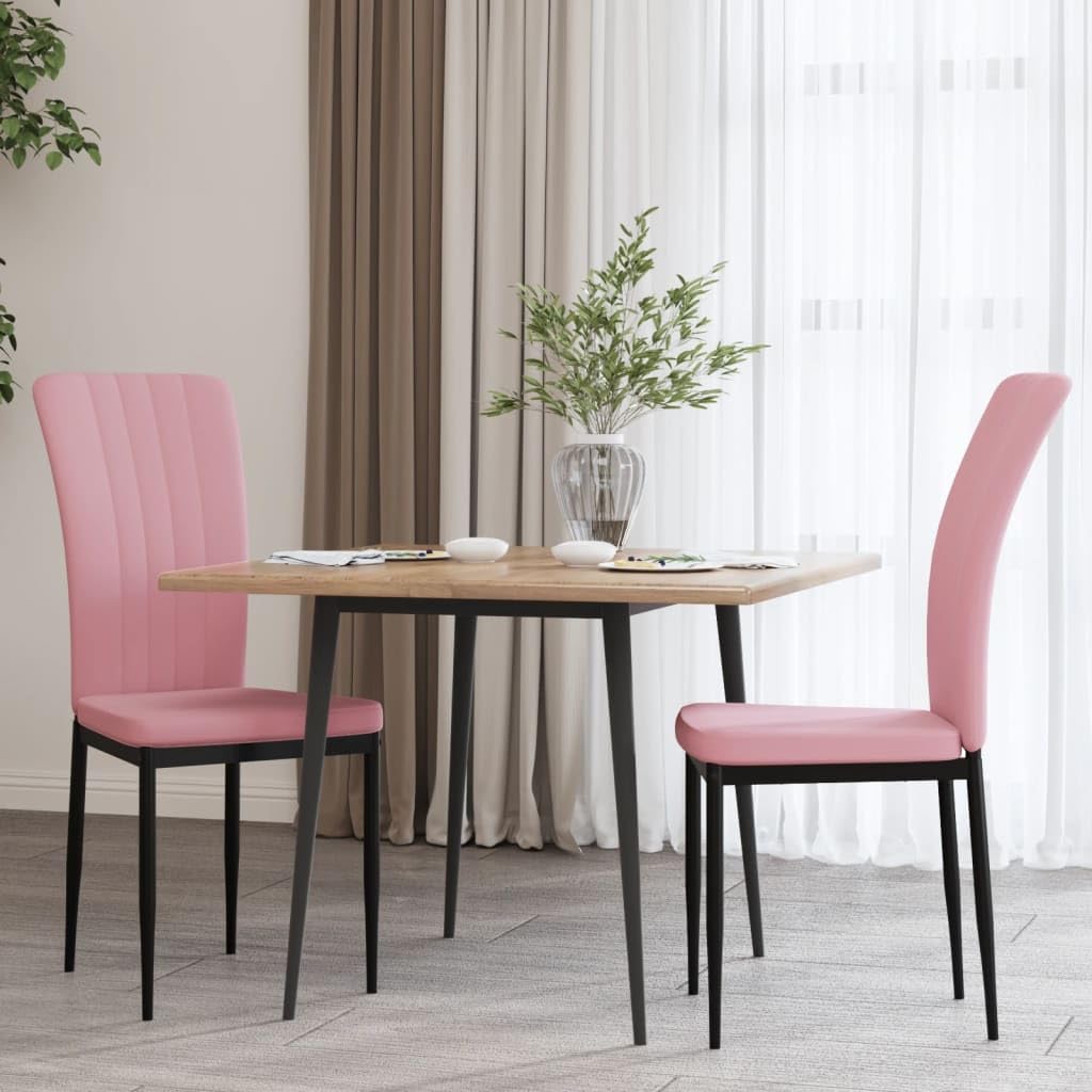 Sedie da pranzo 2 pezzi con rivestimento in velluto, imbottitura e schienale - Sedie per tavolo da cucina dal design elegante e robusto telaio in ferro