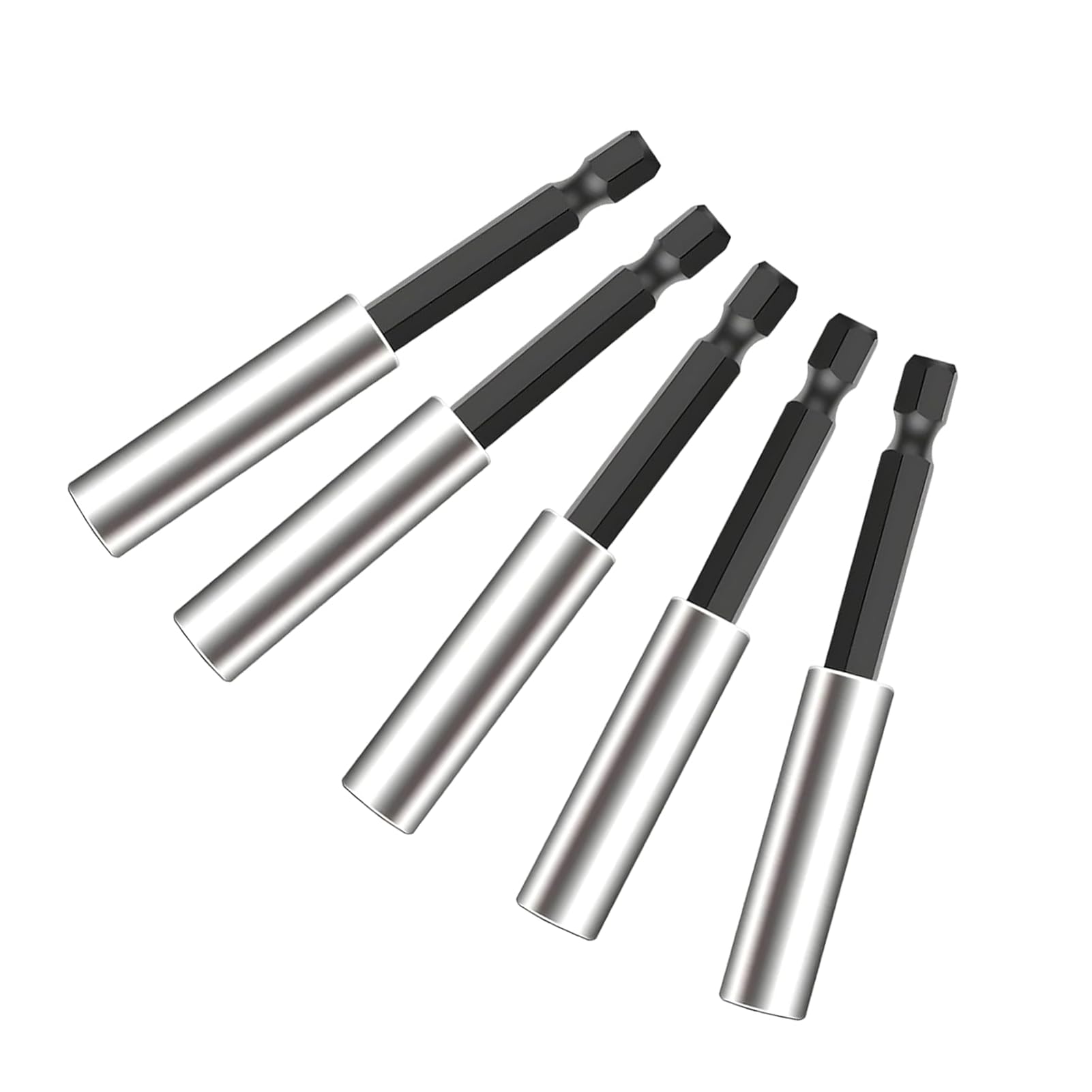 5 Pezzi Supporti Magnetici per Punte, Punta Professionale da 1/4 Pollice, Supporto per Punte in Acciaio Inossidabile da 60 mm, Compatibile con Chiavi a Percussione