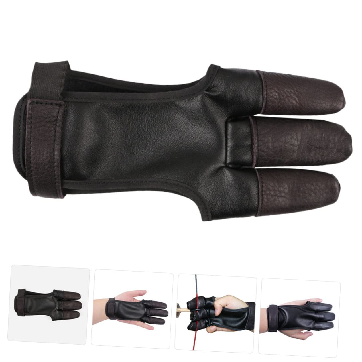 BESPORTBLE 3pcs Archery Glove for Adults Finger Guard Wear-Resistant Professional Portable Archery Accessories