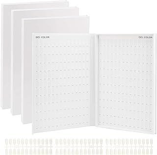 4 Pack 308 Colors Nail Display Book, Nail Color Chart Book with 720 Gel Nail Tips, Nail Display Book for Practice, Sample and Nail Salon