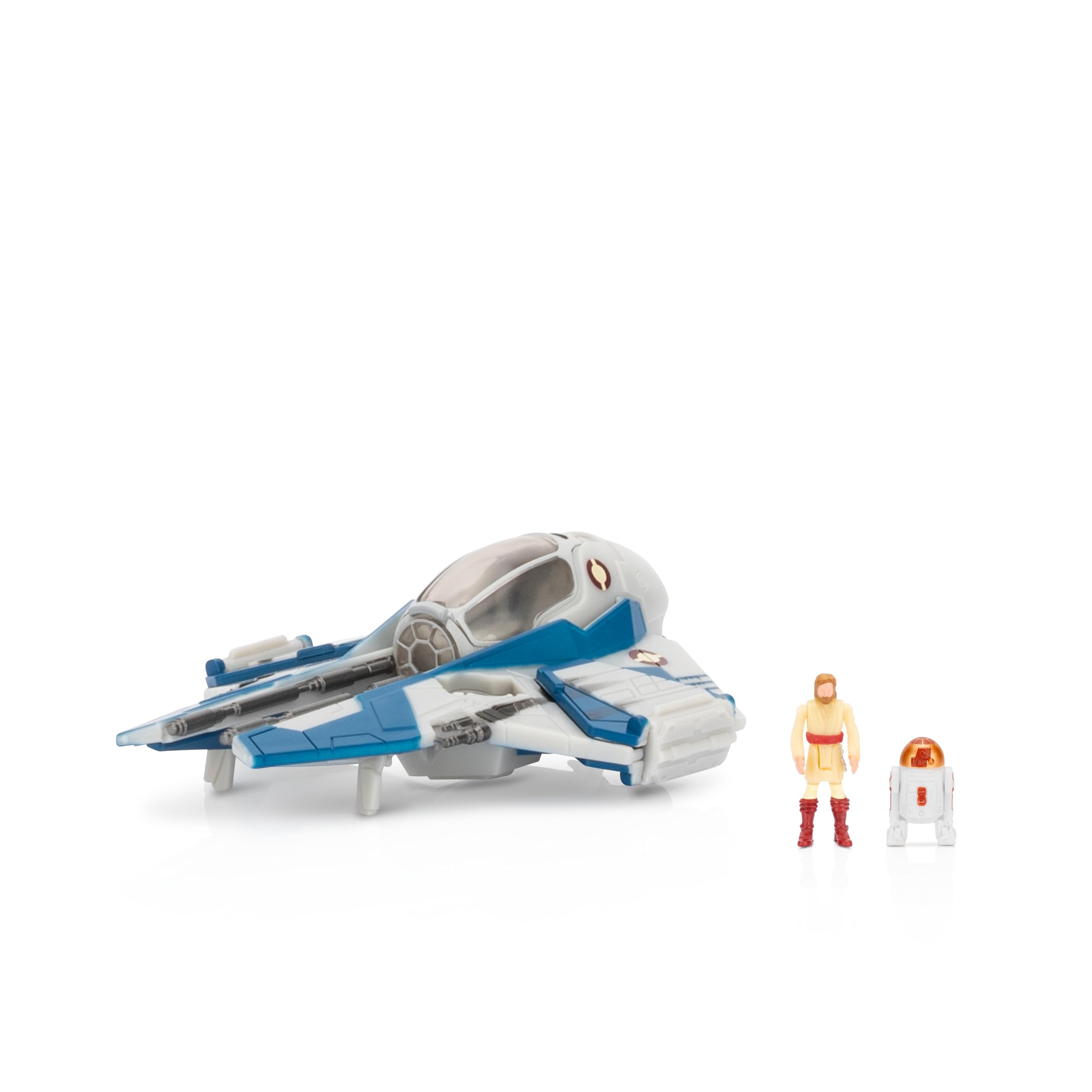 Star Wars Micro Galaxy Squadron SWJ0455 – Battle Pack | Obi-Wan Kenobi vs. General Grievous Battle Pack – 12,5 cm Belbullab-22 Starfighter und Jedi Interceptor mit 3 Mikro-Figuren