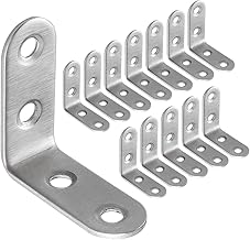 ASelected 50pcs Équerre de Fixation Inox 40x40mm, Renforts d'Angle pour la Fixation et la Réparation de Meubles, Renforcer les Joints, Argent