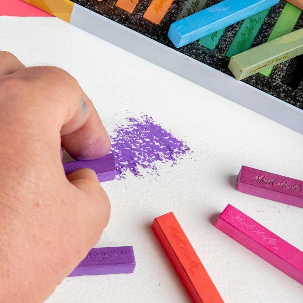 Mont Marte Soft Pastels in Tin Box Signature 36pc, 36 Assorted Colors, Vibrant Pastel Sticks, Great Blending, Comes in Storage Case, Ideal for Art, Craft, Coloring and Sketching