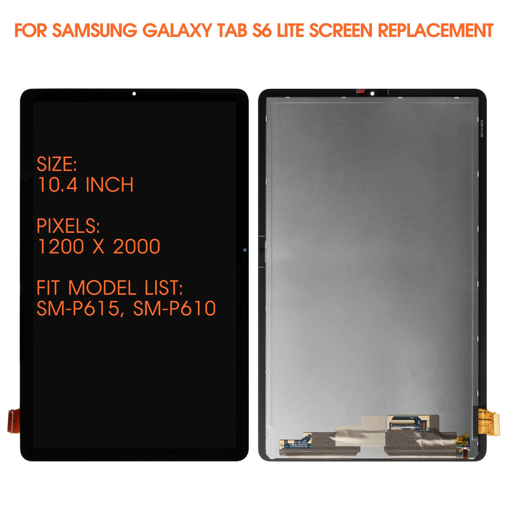 Écran LCD pour Samsung Tab S6 Lite LCD Display pour Samsung Galaxy Tab S6 Lite SM-P610 SM-P615 10,4" Ecran Replacement Écran Tactile Digitazer Assembly avec Réparation Kit, Noir