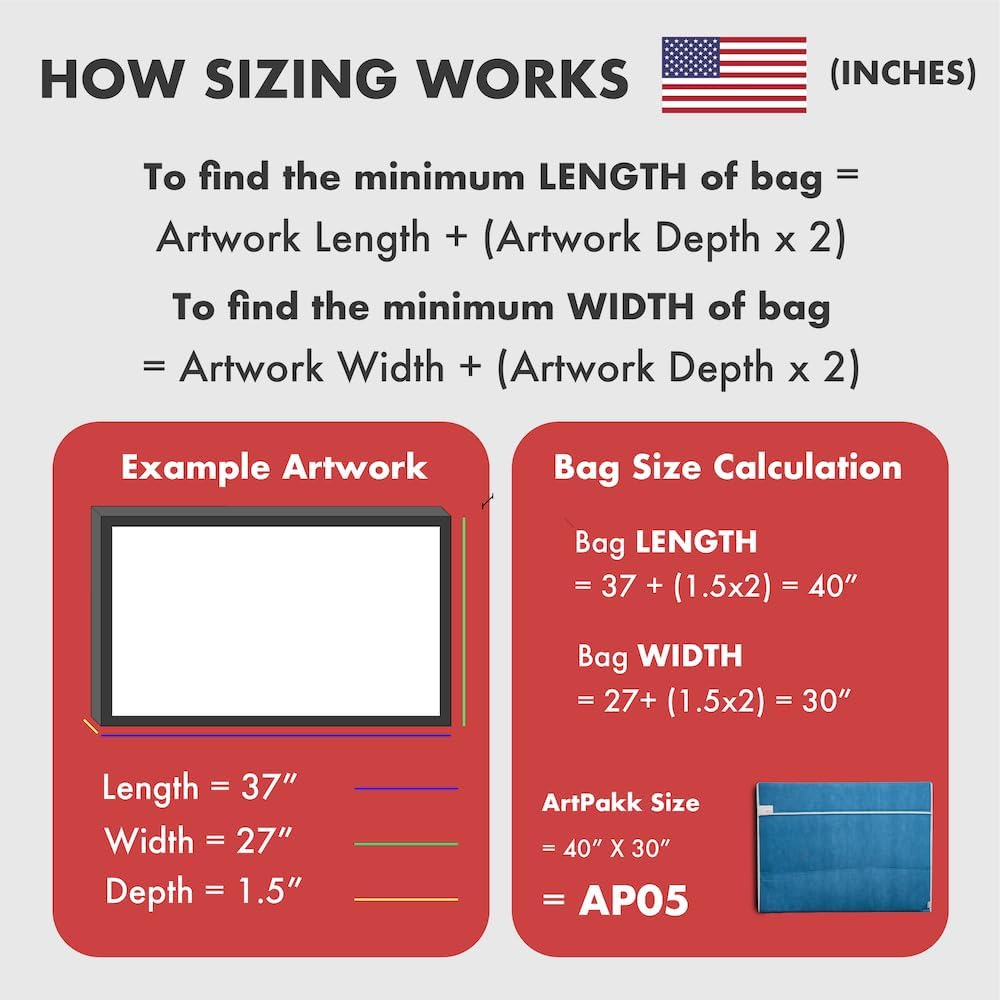 Art Bags (AP01-14" x 16") - Strong • Shock-Absorbent • Reusable • Non-Toxic • Waterproof • Acid-Free Lining - Long-Term Art Storage + Shipping + Protection Solution
