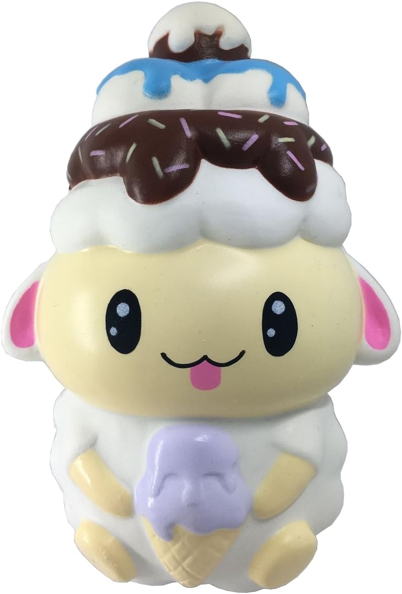 Yolanda Squishy Toy Stress Slow Rising Squishies Kawaii Cute Yolanda Baby Sheep Squishy Scented Toys 6" 1pcs (White)