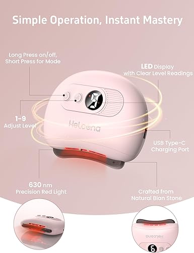 Miniatura 7 de Herramienta eléctrica de masajeador facial Gua Sha, herramienta facial Gua Sha con calor, 9 niveles de temperatura e intensidad de vibración,