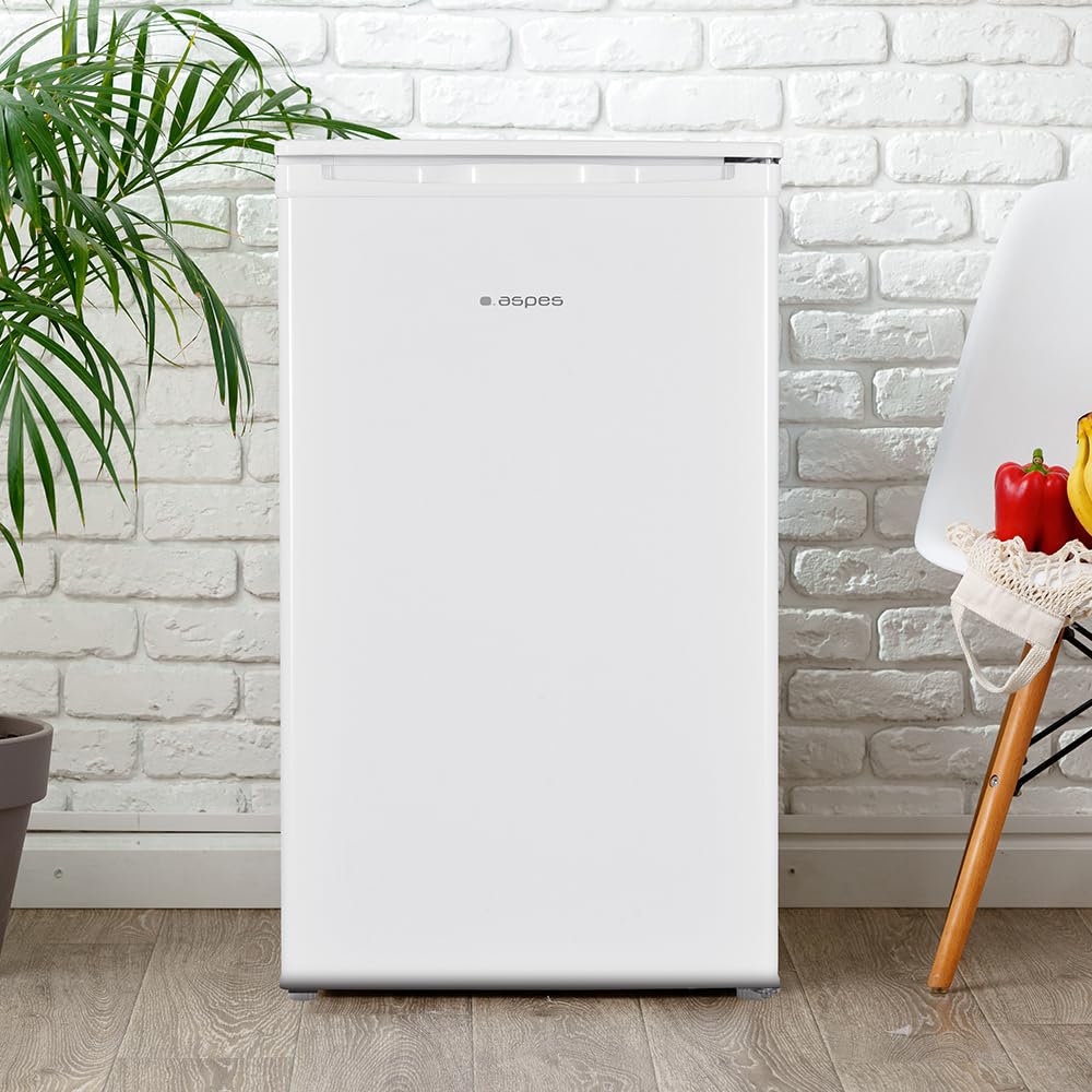Aspes Refrigerador Blanco, 1 Puerta. AR84502EC, Capacidad 102 Litros, Cíclica, Bajo Nivel Sonoro, Puerta Reversible, Apertura Tipo Uñero, Clasificación Energética E