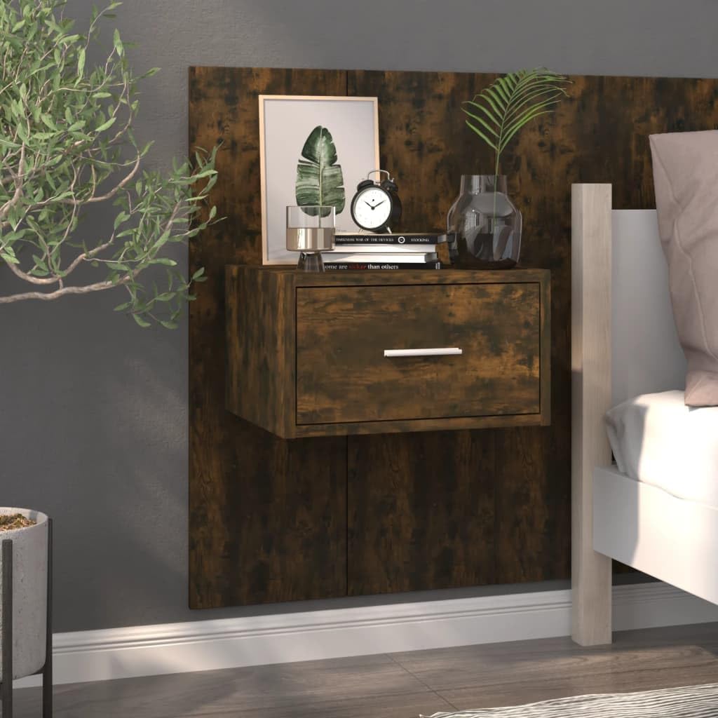 Comodino da parete in legno, comodino sospeso per libri e ornamenti, mensola da parete per massimizzare lo spazio di archiviazione, facile da pulire e stabile