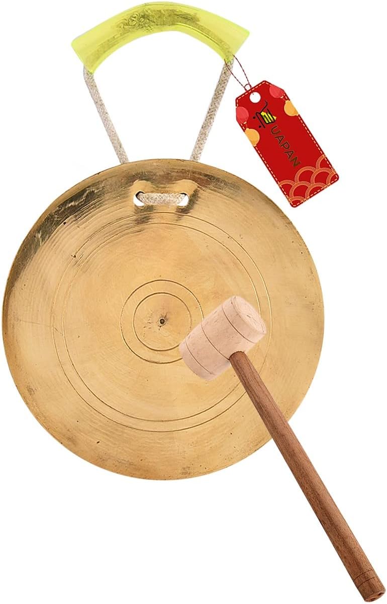 UAPAN Brass Bell ghadiyal ghanta Vijay ghanta School Bell Round Bell with Wood Hammer (6 Inch)