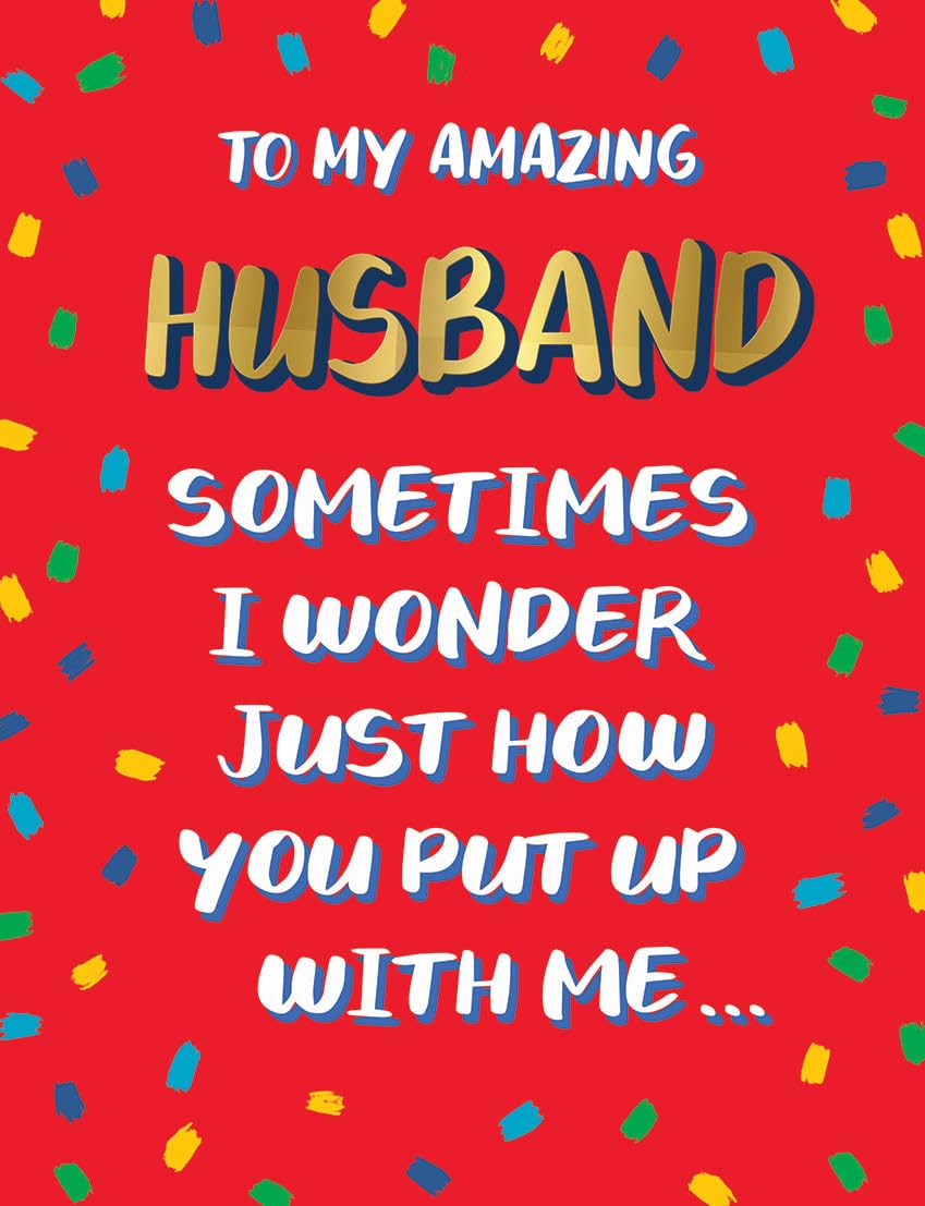 Piccadilly Greetings Birthday Card, To My Amazing Husband Humour - 8 x 6 inches
