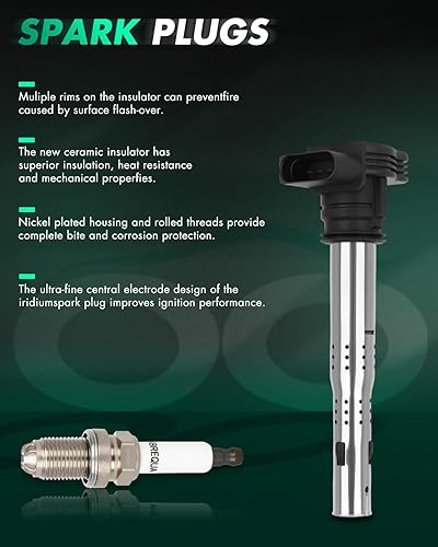 Vista 1598 de SCITOO 1 bobinas de encendido con 4 bujías de iridio para Chevrolet 2011-2015 Cruze 1.4L 2016 Cruze Limited 1.4L 2012-2020 Sonic 1.4L 2013-2021 Trax