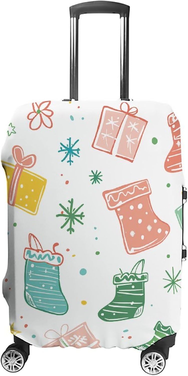 Luggage Cover for Travel, Gifts And Socks Fashion Luggage Covers, Washable Stretch Suitcases Protector Fits 19-32 Inch Luggage M