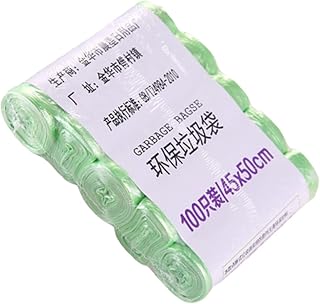 prettDliJUN 5 Rolls 100Pcs Plastic Rubbish Bag, Kitchen Office Waste Rubbish Trash Holder Pouch Garbage Bags