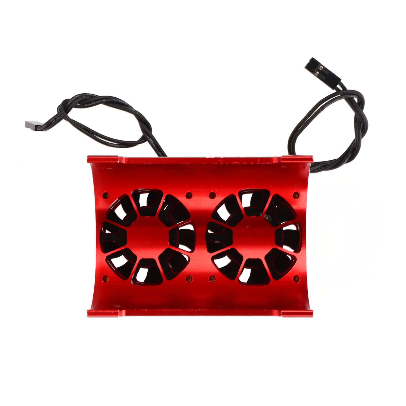 Dissipatore di Calore con Doppia Ventola di Raffreddamento per Motore RC Ad Alte Prestazioni per 6S, Realizzato in Resistente Lega Alluminio con Doppie Ventole (Rossa)