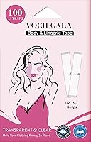 VOCH GALA Double Sided Lingerie Tape for Clothes & Body - 100 Strips, Hypoallergenic Medical-Grade Adhesive, All-Day Hold, Low Residue for Sensitive Skin