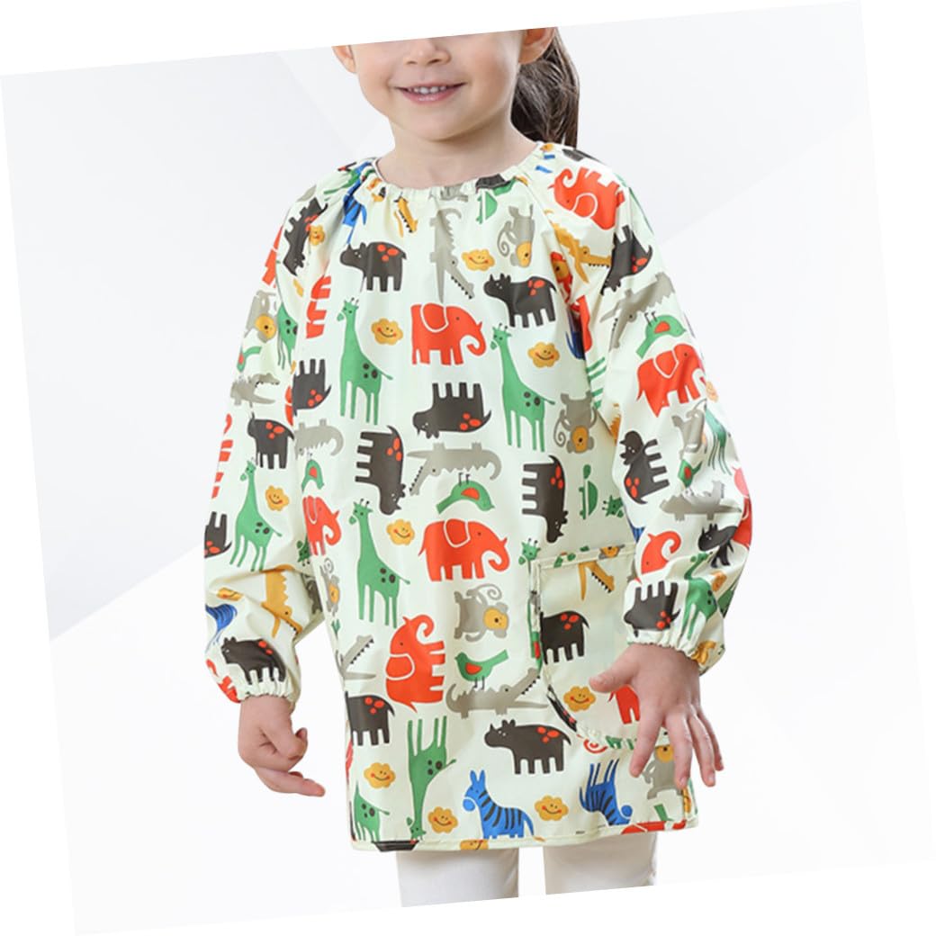 GALPADA Delantal para Pintar con Mangas Largas Bata Protectora Azul para Manualidades y Talla S Ropa Infantil Resistente Manchas