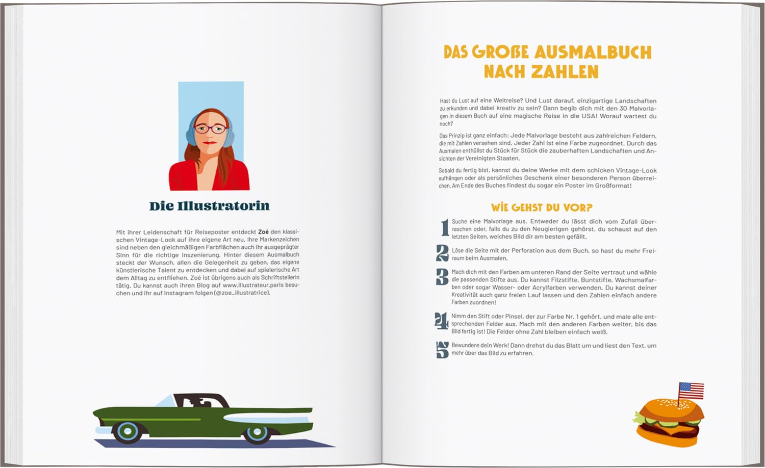 USA - Das große Ausmalbuch nach Zahlen (DUMONT Geschenkbuch)