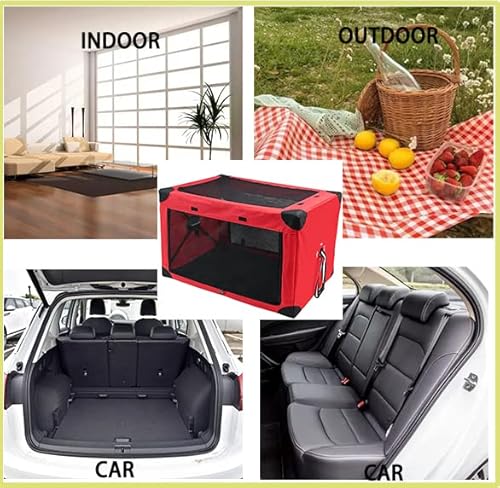 Myoyay Soft Collapsible Dog Crate Portable Folding Dog Travel Crate Kennel Fabric Crate For Pets Xl 37.4Inch Pet Carrier With Mesh Mat, Strong Steel Frame For Training & Travel Purposes #TOP7