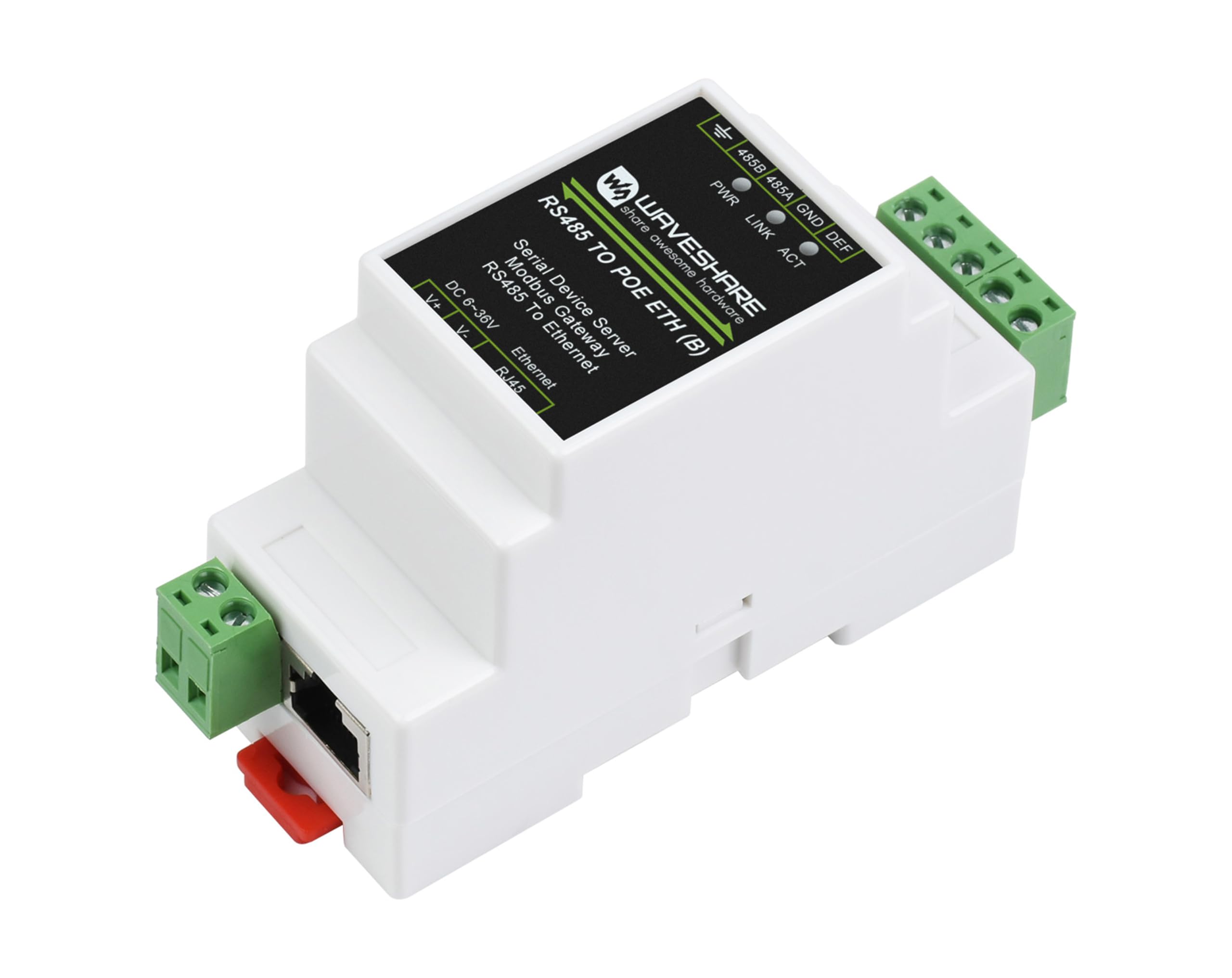 Serveur série industriel RS485 vers RJ45 Ethernet avec fonction PoE, TCP/IP vers série, alimentation CC 6 ~ 36 V ou PoE, données bidirectionnelles RS485 et ETH, prise en charge du port Ethernet PoE +