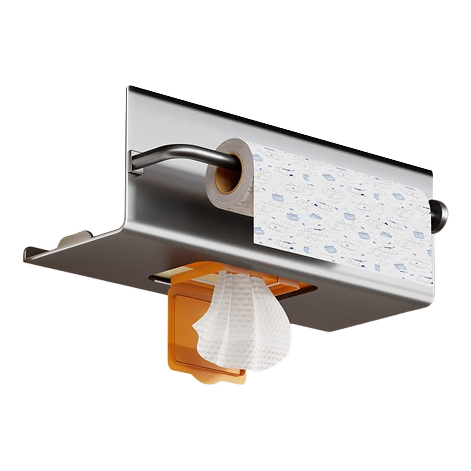 TFAOYS Rustproof Carbon Steel Kitchen Towel Rack with Strong Adhesive Backing Wall Mount Space Saving Adhesive Kitchen Storage Rack