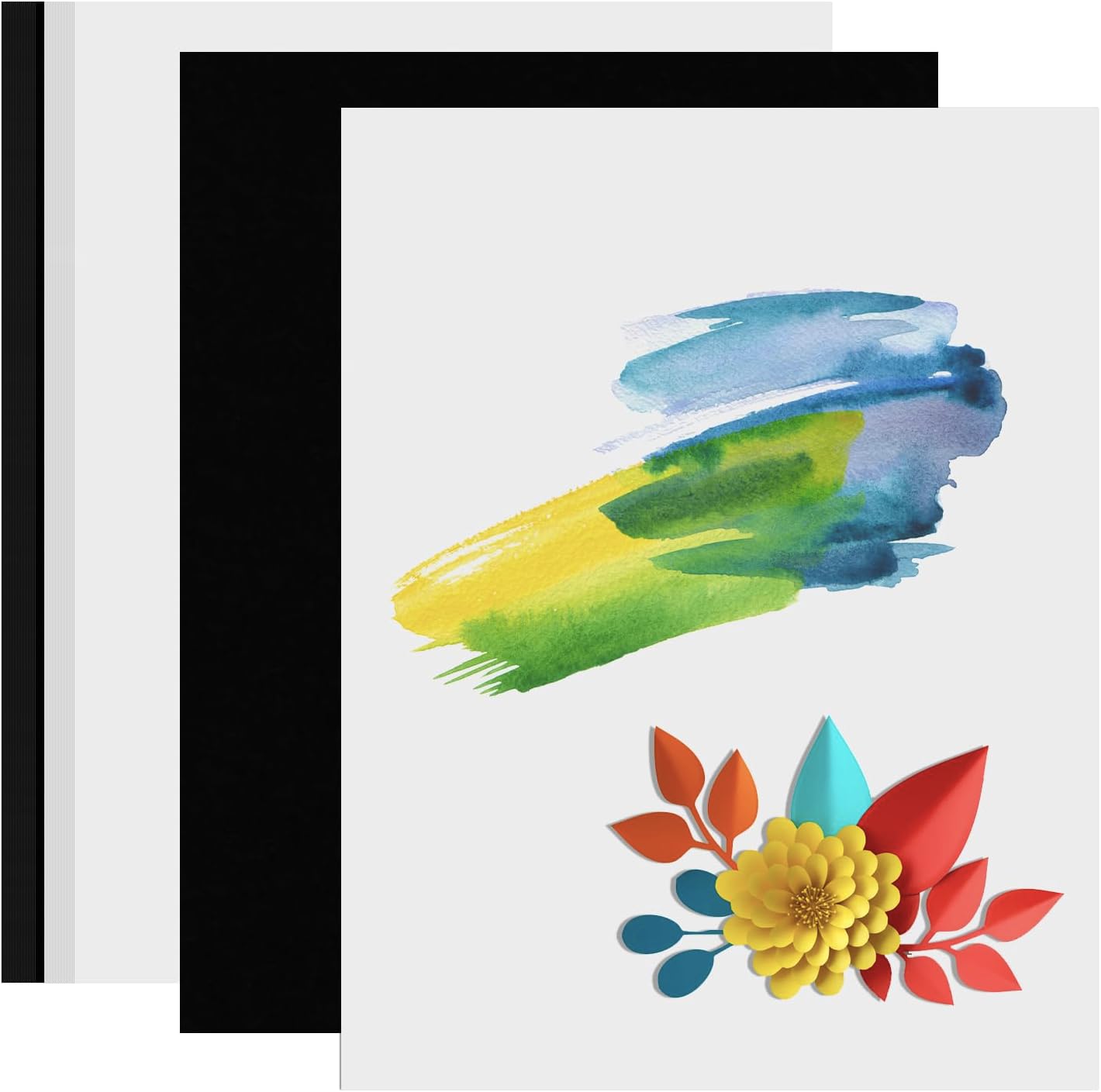 Papel para póster, paquete de 100 tableros de póster, tablero de póster en blanco y negro, tablero de exhibición gráfica en blanco, tabla de cortar