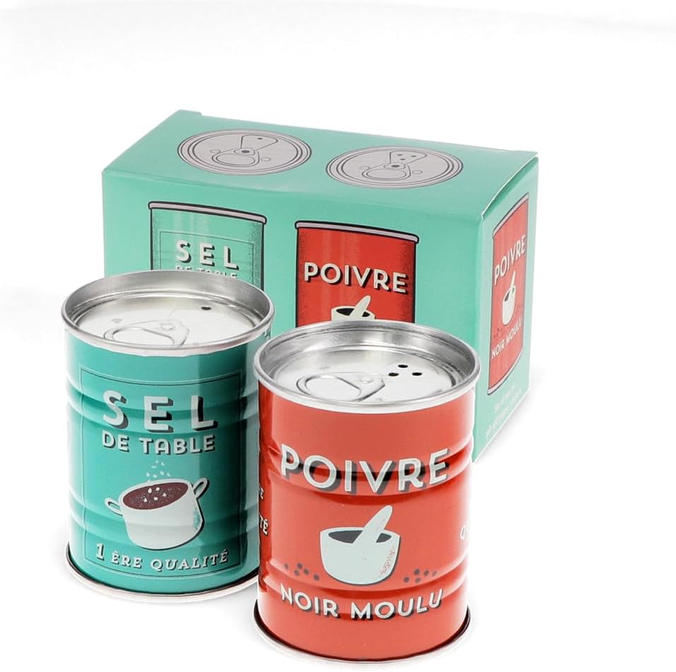 Rex London French Bistro Style Tall Salt & Pepper Shaker Set (Stainless Steel, 2 Pieces)