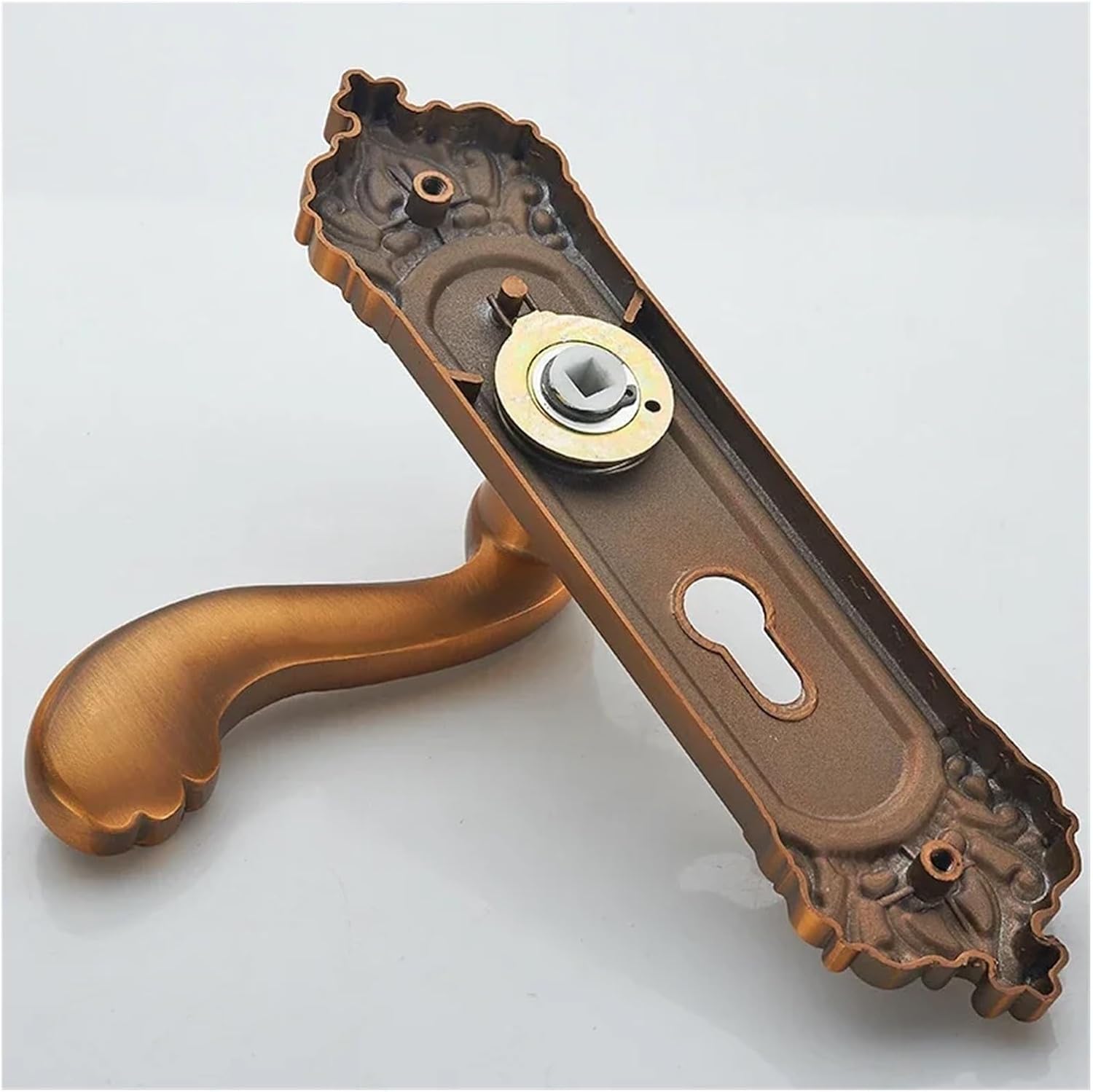 Retro Mortise Lock Interior Door Lock Bolt Bedroom Lever Handle Yellow Antique Wooden Door Handle Mechanical Door Lock