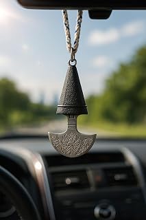 Kirpan Khanda Car Hanging Sarbloh Pendant | Sikh Shastar Accessory for Rear View Mirror | Engraved Kataar Gift | Punjabi Khanda Blade Decor for Car | Sikh Accessory for Men (Khanjar Black)