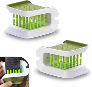 2 PCS Car Seat Belt Cleaning Brush, Collapsible anti-Slip Cleaning Brush, Car Interior Portable Dusting Brush, U-Shaped Double-Sided Cleaning Too, Suitable for Most Cars (Green)