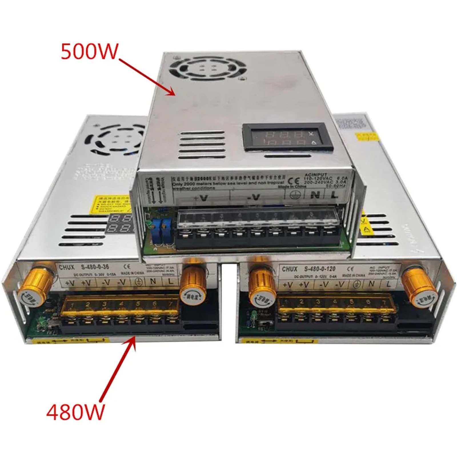 1000W 480w Einstellbare Schalt Netzteil 5V 12v 24v 30V 48V 60V 80v 120v 220V LED Digital Display Power AC -DC Konvertieren(1000w,0-220V)