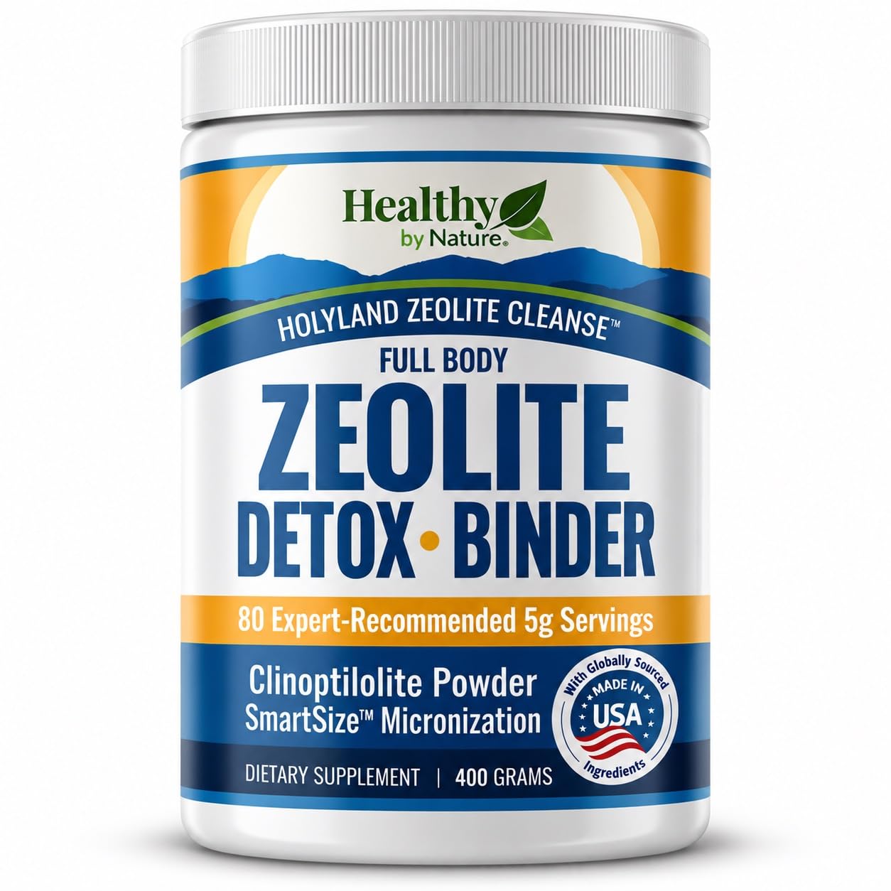 Healthy by Nature Full Body Zeolite Detox Cleanse Powder for Adults