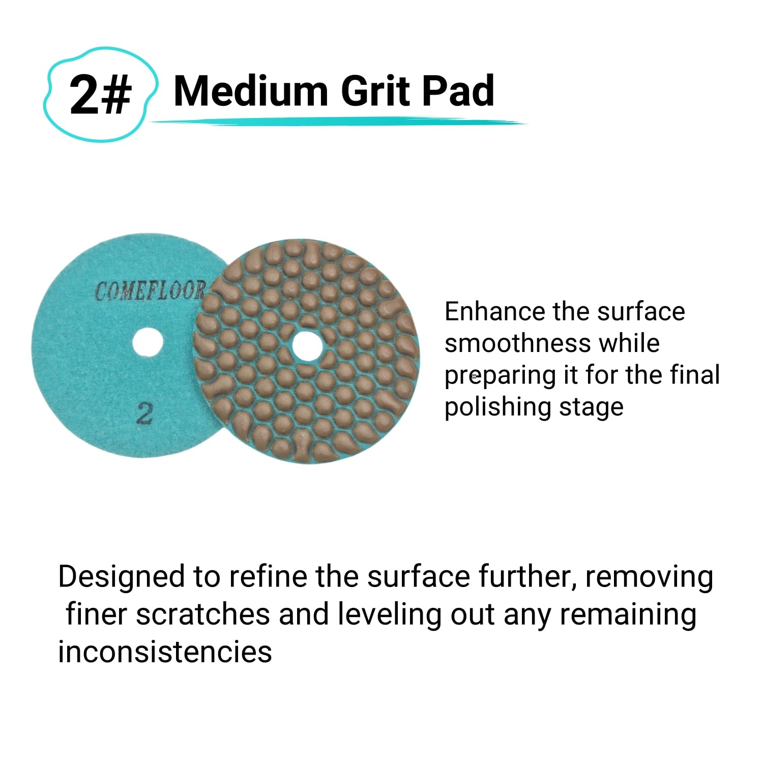 Diamond Dry Polishing Pads Premium Grade 4 Inch 3 Step Polishing Pad for Marble Concrete Granite