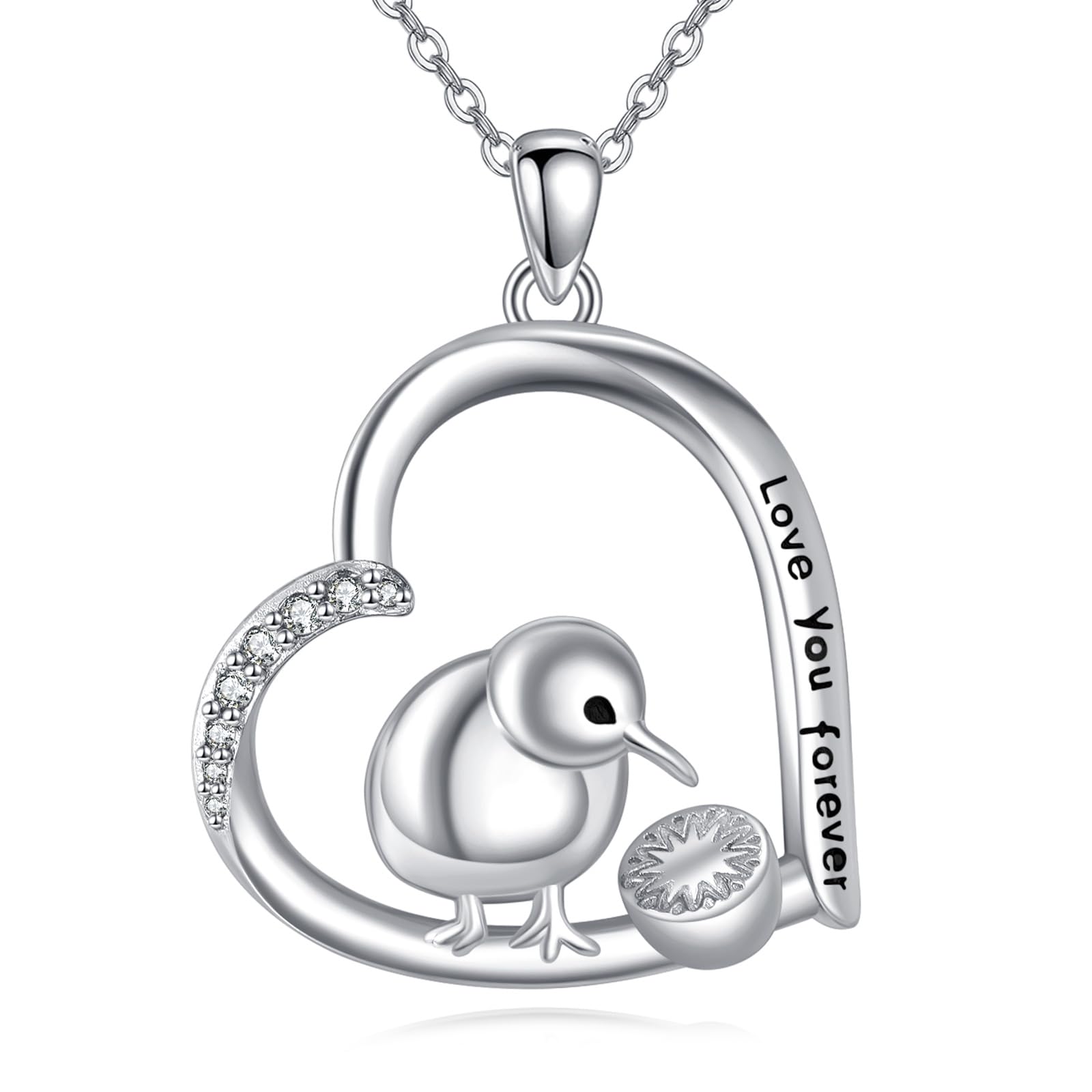 VENACOLY Kiwi Vogel Halskette 925 Sterling Silber Kiwi Vogel
