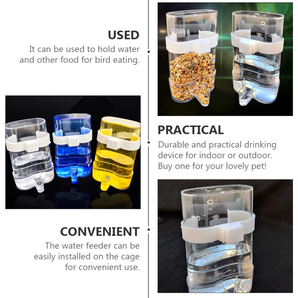 SOIMISS Distributore Automatico Acqua per Pappagalli 12 Pezzi Beverino in Plastica Blu, Facile Installazione per Uccelli Domestici e Uso Interno ed Esterno