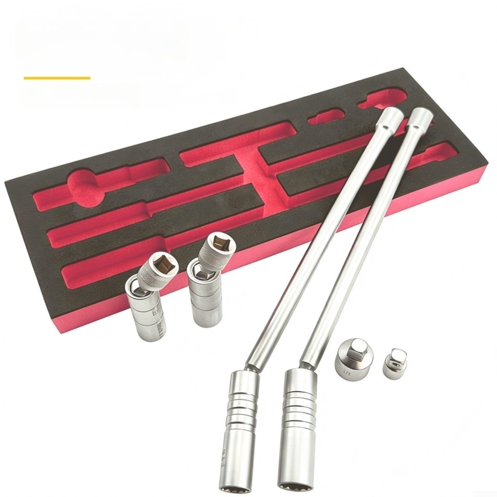 6-teiliges Zündkerzensteckschlüssel Set Aus Chrom Vanadium Stahl Mit Magnet Und 360 Grad Gelenk Für Enge Räume(A)