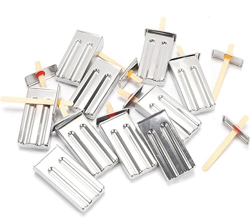 Miniatura 4 de Molde para paletas de hielo, moldes de acero inoxidable, soporte para palitos de helado (10 unidades)