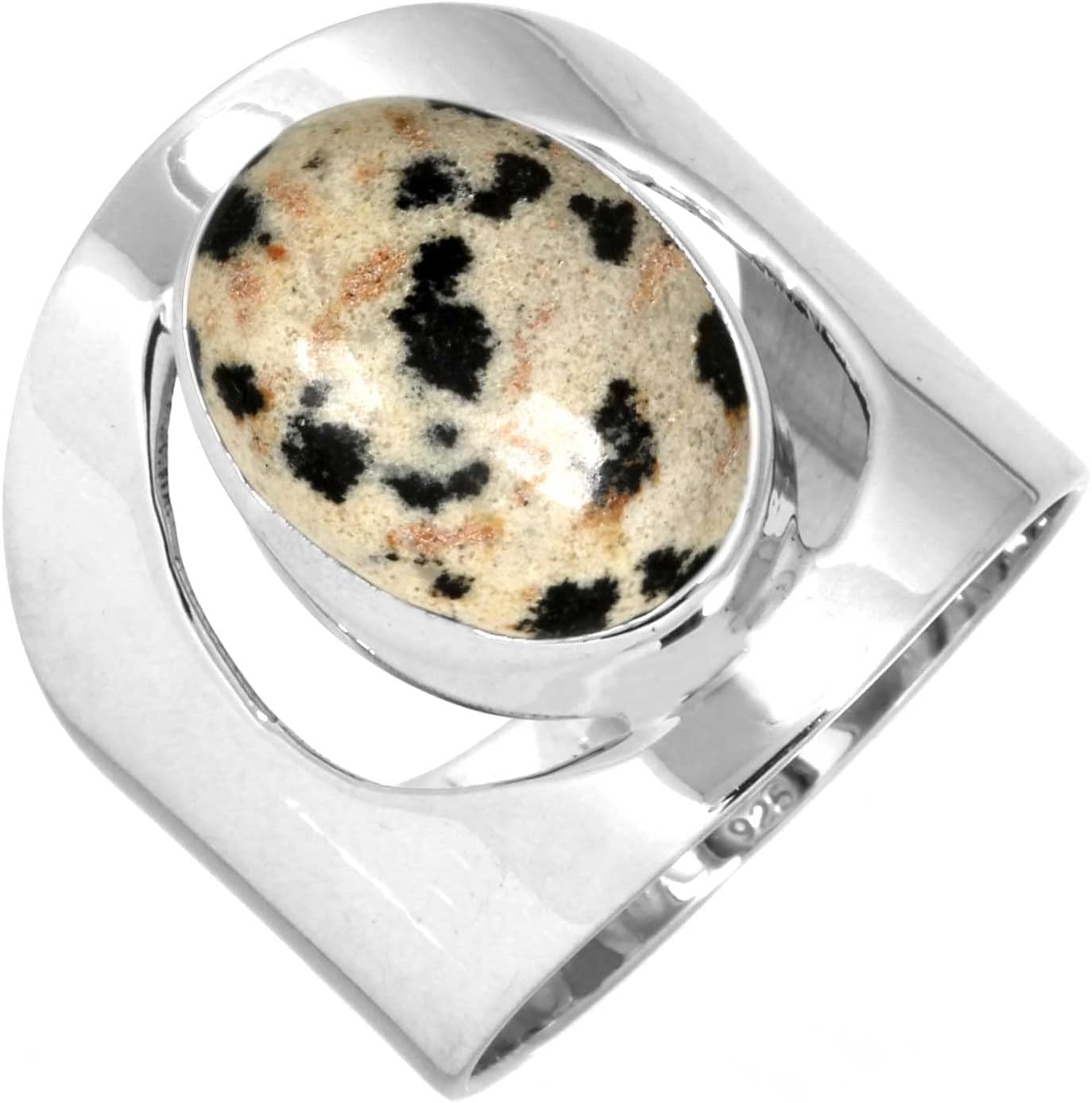 Onyx, Crystal, Labradorite, Pearl Oval Handmade Ring Genuine 925 Sterling Silver Boho Natural Gemstone Jewelry For Women