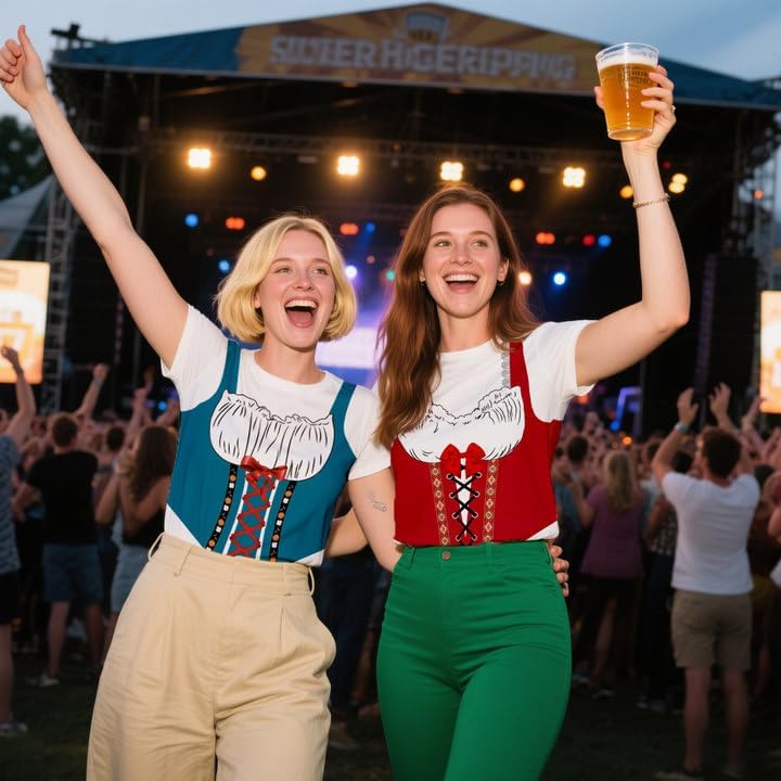 Oktoberfest Shirts for Women German Bavarian Costume T-Shirt Bier Festival Novelty Tee Tops - Image 3
