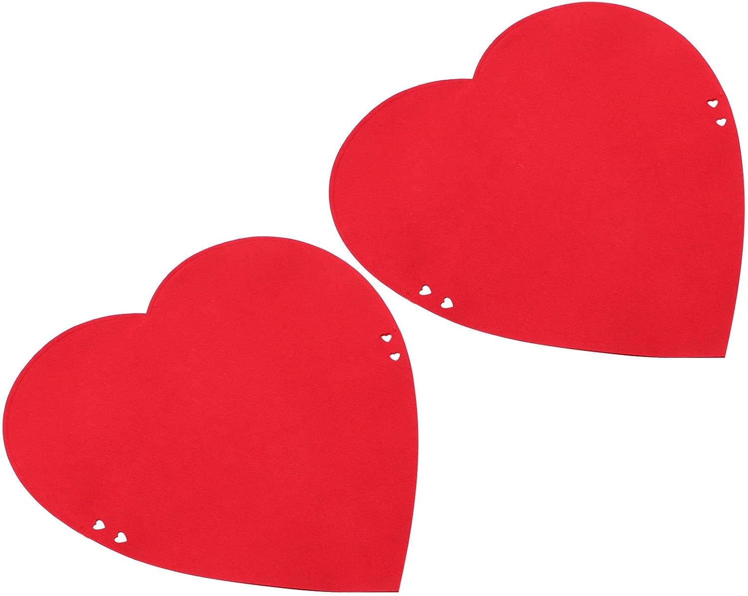 BESTOYARD 2pcs Valentines Heart Chair Back Covers Felt Chair Back Protector with Romantic Red Heart Design for Dining Room and Daily Life
