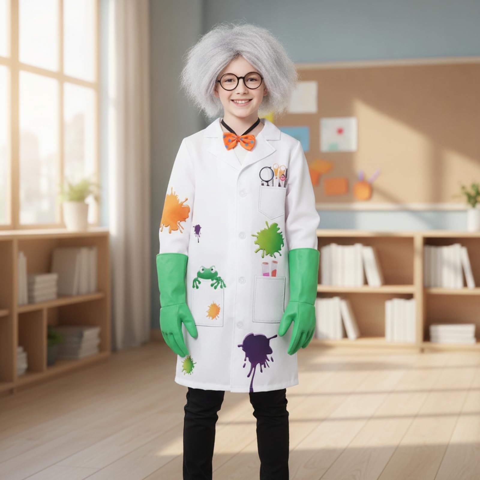 Set di Costumi da Scienziato Resistente Colorato, Travestimento, per Feste in Maschera, Recite Scolastiche, Bambini,