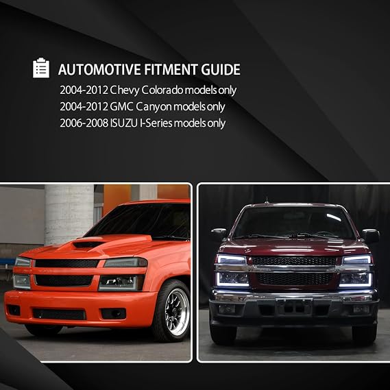 Autozensation Headlights/Corner Lights For 2004-2012 Chevy Colorado Black