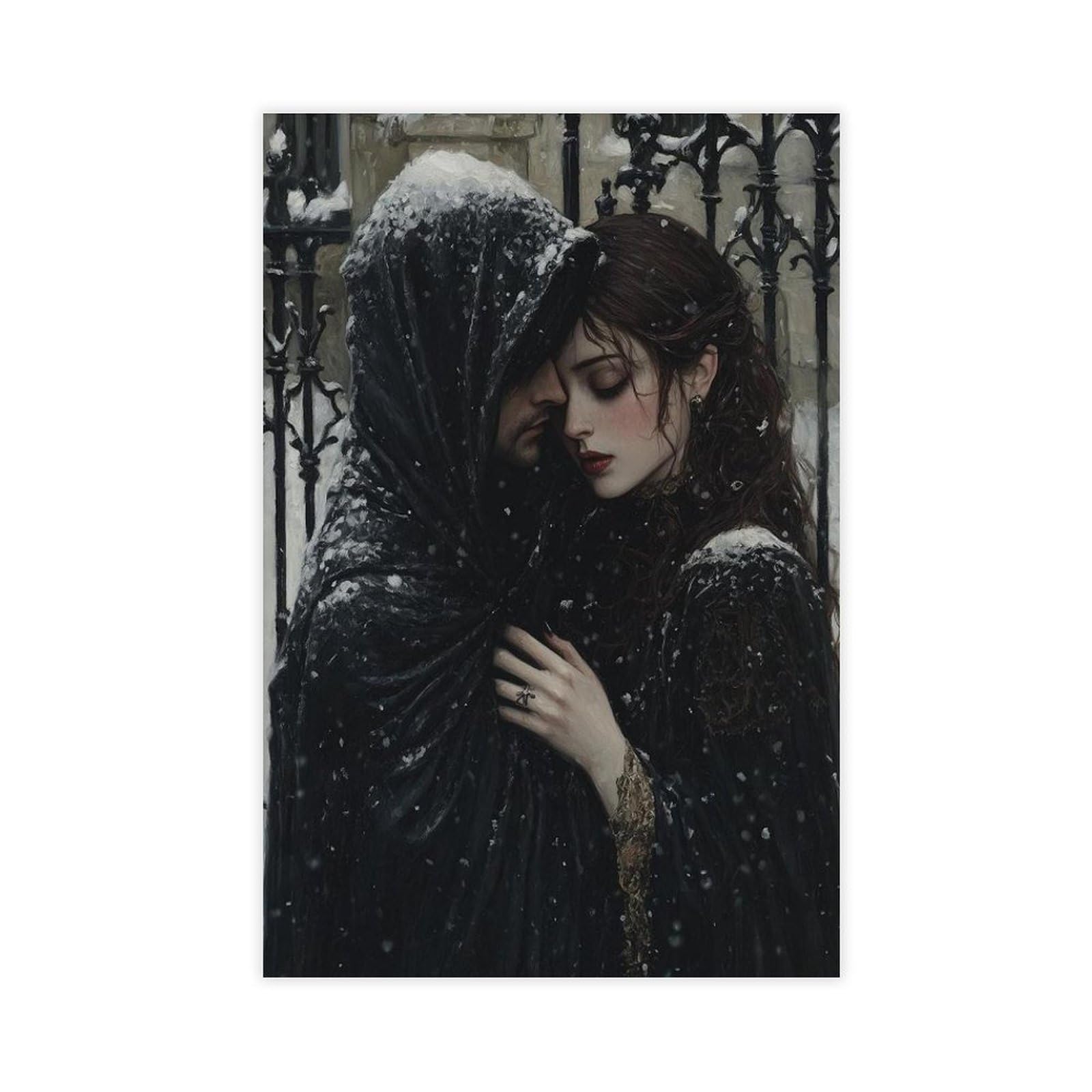 Oquajk Romantic Hug Poster Canvas Poster Bedroom Decor Landscape Office Room Decor Gift 12X18inch(30X45cm)