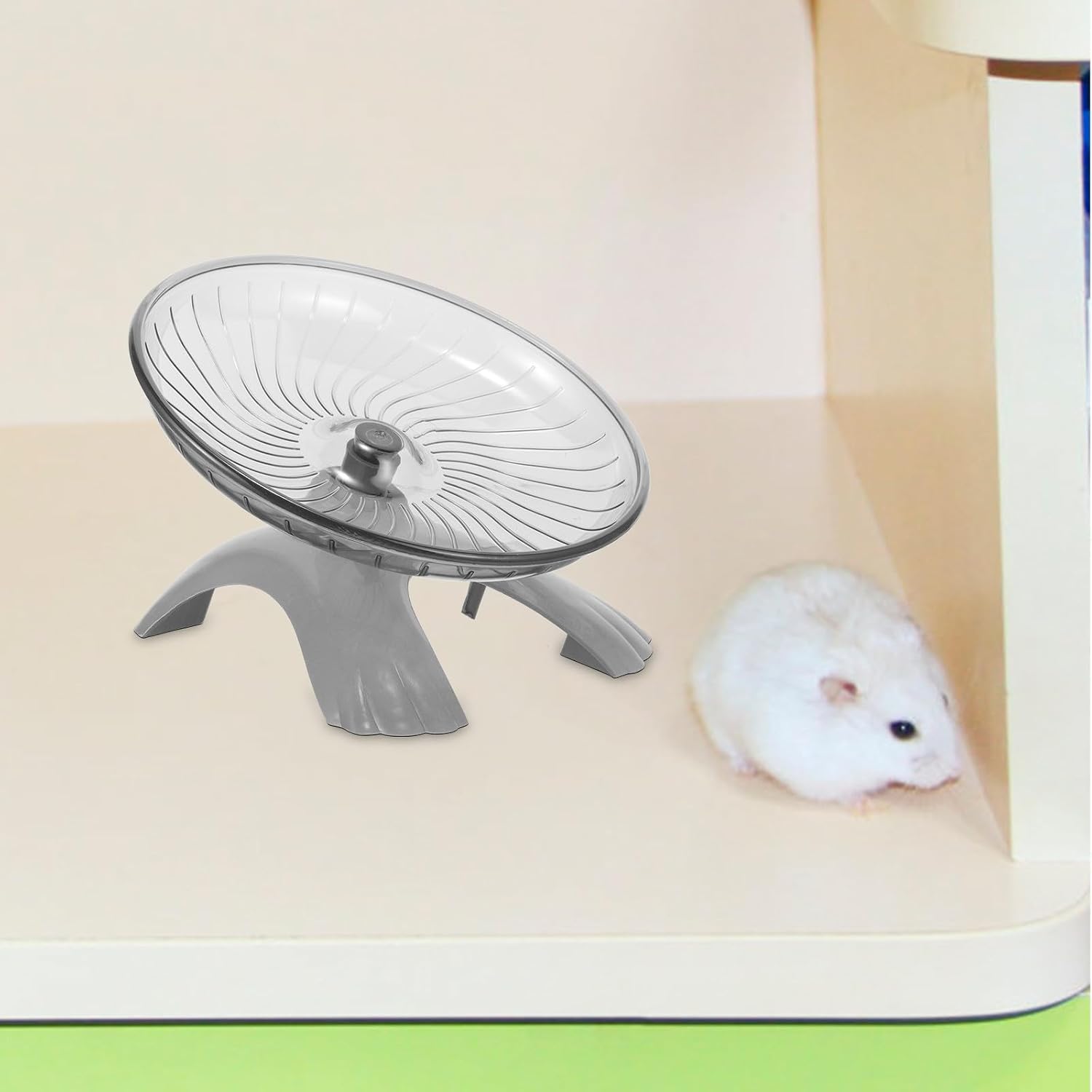 Hamster Running Wheel Exercise Plastic Steel Bearing Mute Pet Exercising Disk for Small Animals Cage Use Random Color
