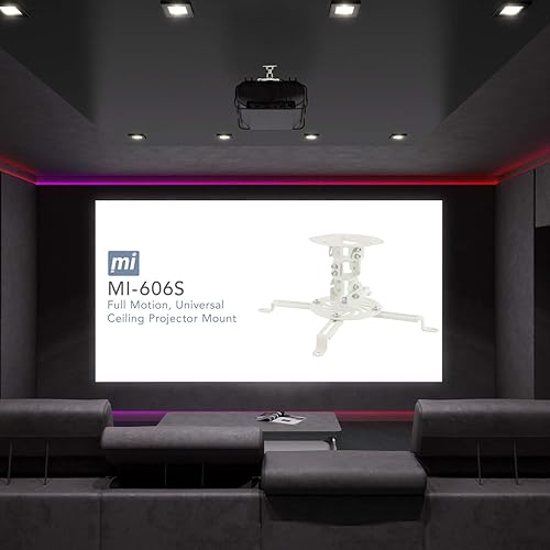 Miniatura 5 de Mount-It! Low Profile Projector Ceiling Mount [30 lbs Capacity] Universal Bracket 360 Full Motion Rotation with 30 Degree Tilt and Roll 6 Inches