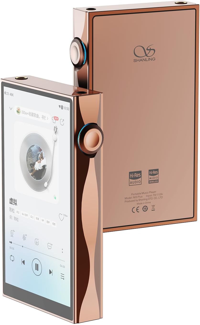 SHANLING M3 Plus Android13 Player,Portable Digital Audio Player,MP3/MP4 Player,Snapdragon 665 4GB+64GB,4X CS43198 DAC,768kHz/32bit,DSD512,MQA 16X，3.5mm/4.4mm,800mW@32Ω Output (Grey)