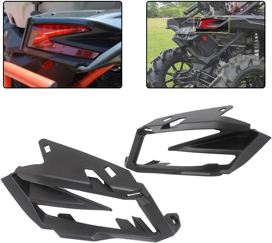 Rear Tail Light Cover Bezel Fit for Can-Am Maverick X3 XDS XRS Turbo DPS 2017-2025,Matte Black.