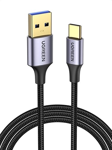 UGREEN Cable USB C 3.0 de carga rápida, transferencia de datos rápida de 5 Gbps, cable USB A a USB C, cargador trenzado de nailon tipo C compatible